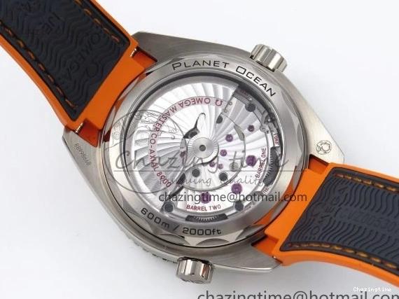 0210 Comfortable Planet Ocean 43.5mm SS VSF 1:1 Best Edition Black Orange Bezel Gray Dial on Nylon Strap A8900 Super Clone V 7730